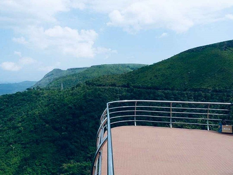 Viewing deck at Galikonda overlooking forested ridges